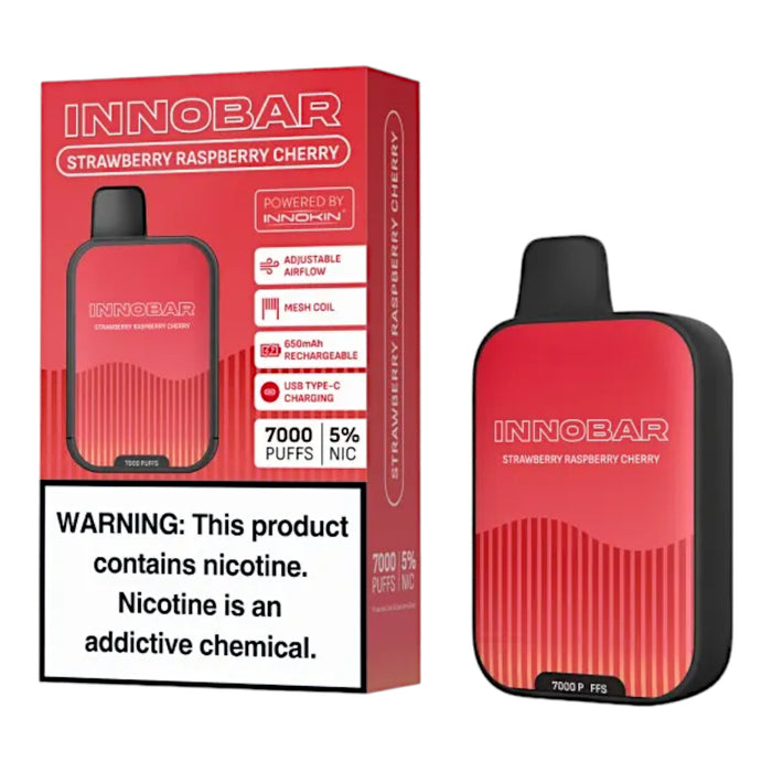 Vaporizador Innobar Vape 7000 Pffs Strawberry Raspberry Cherry