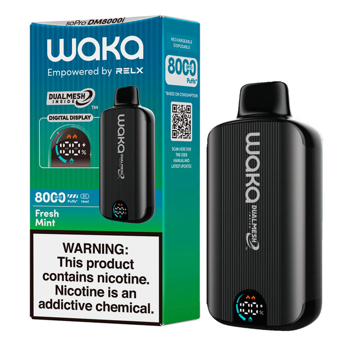Waka Dual Mesh Mint Vape 3% Nicotina 800 Puff