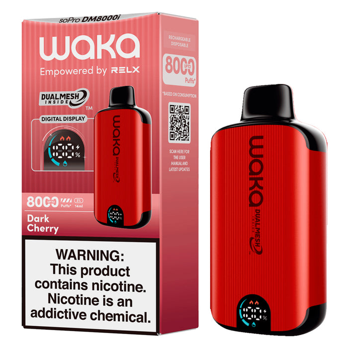 Waka Dual Mesh Cherry Vape 3% Nicotina 8000 Puff