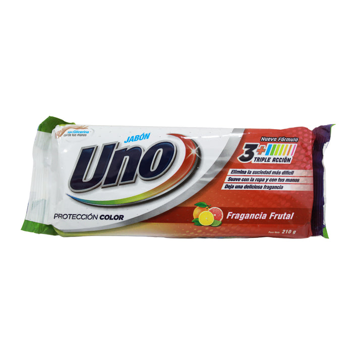 Uno jabon triple accion proteccion color x 210gr