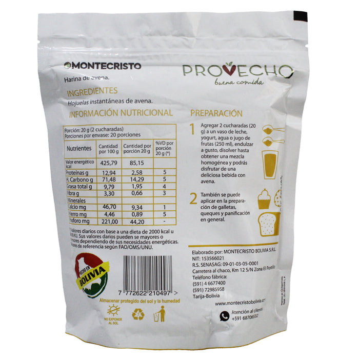 Provecho Avena Instantanea En Polvo X 400G