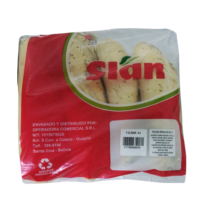 Slan pan frances con oregano 90gr x 4 unidades