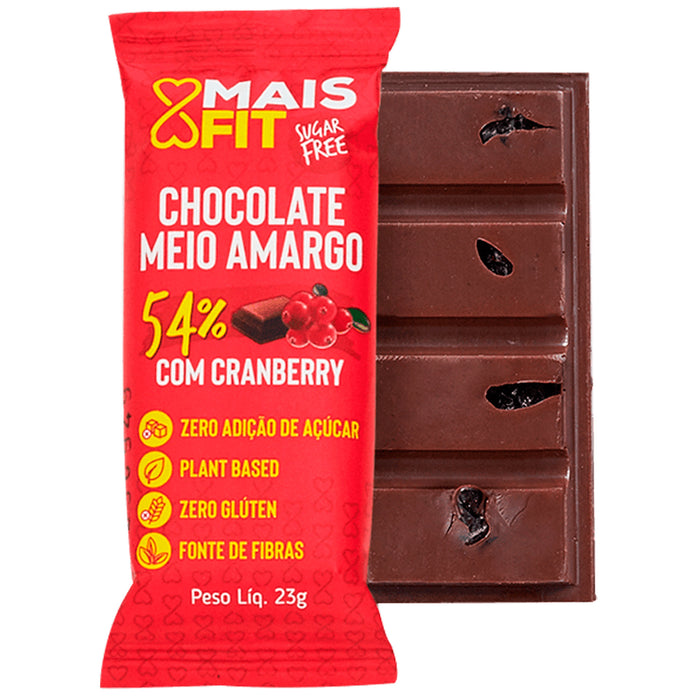 Mais fit barra de chocolate medio amargo con arándanos x 23gr