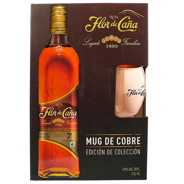 Pack Flor De Cana 7 Anos + Mug De Cobre Coleccion