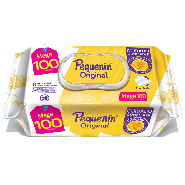 Toallas Húmedas Pequeñin Original Amarillo X 100 Unidades