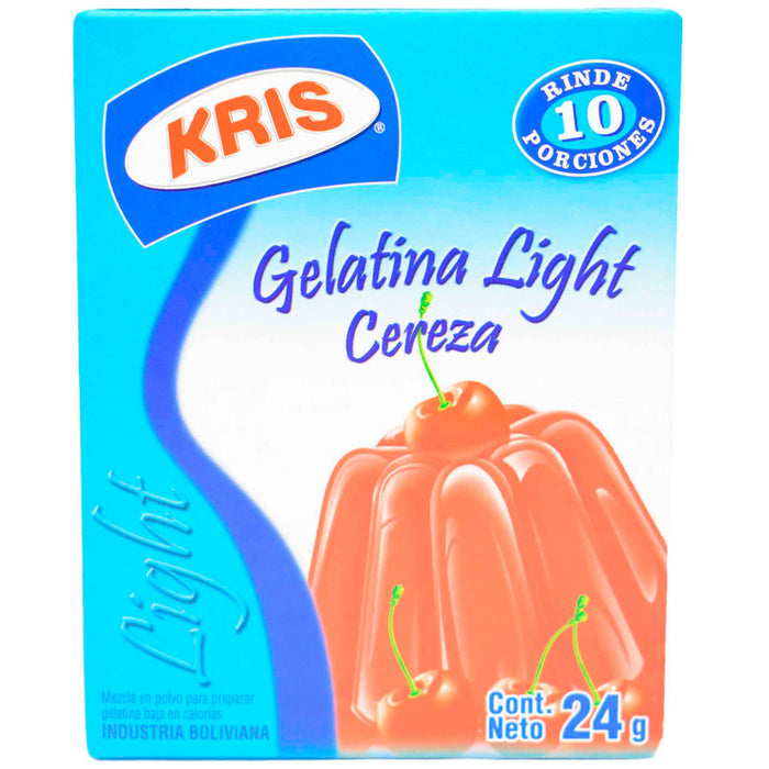 Gelatina Kris Light Sabor Cereza X 24G