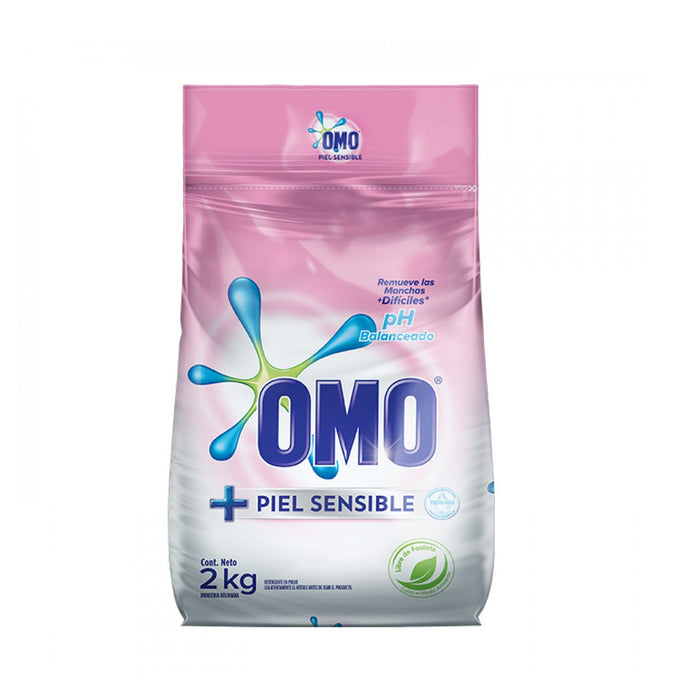 Detergente En Polvo Omo Piel Sensible X 2 Kg