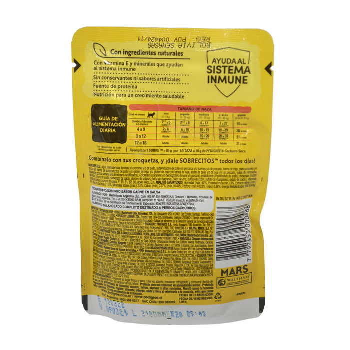 Alimento Pedigree Para Cachorro Sabor Carne En Salsa X 85G