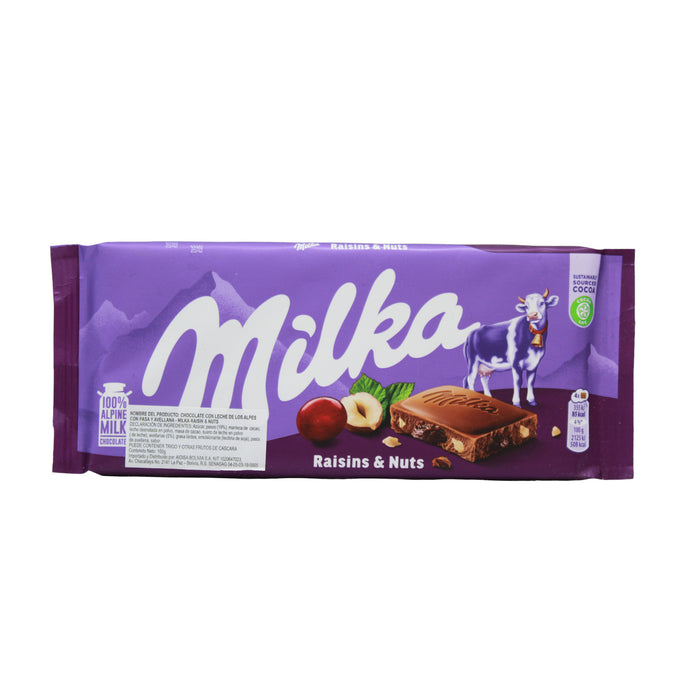 Chocolate Milka Raisins & Nuts X 100G