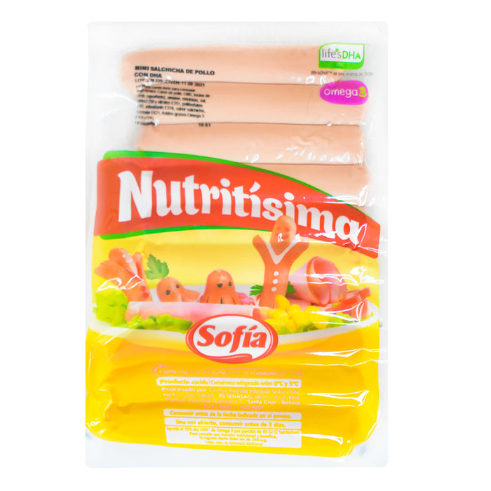 Salchicha Sofia Mini De Pollo Con Dha X 10 Unidades