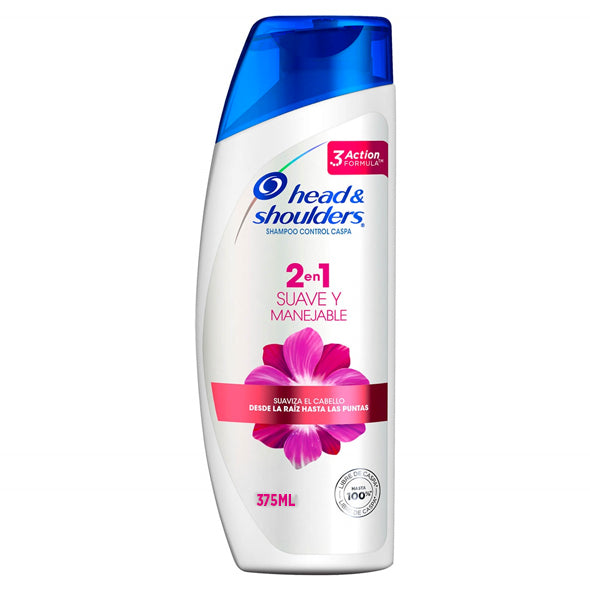Shampoo Head & Shoulders Suave Y Manejable 2 En 1 X 375Ml