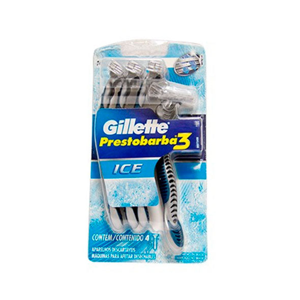 Afeitadora Gillette Prestobarba 3 Ice X 4 Unidades