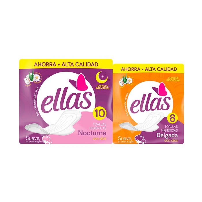 Toalla Nocturna + Delgada Ellas Con Alas Pack
