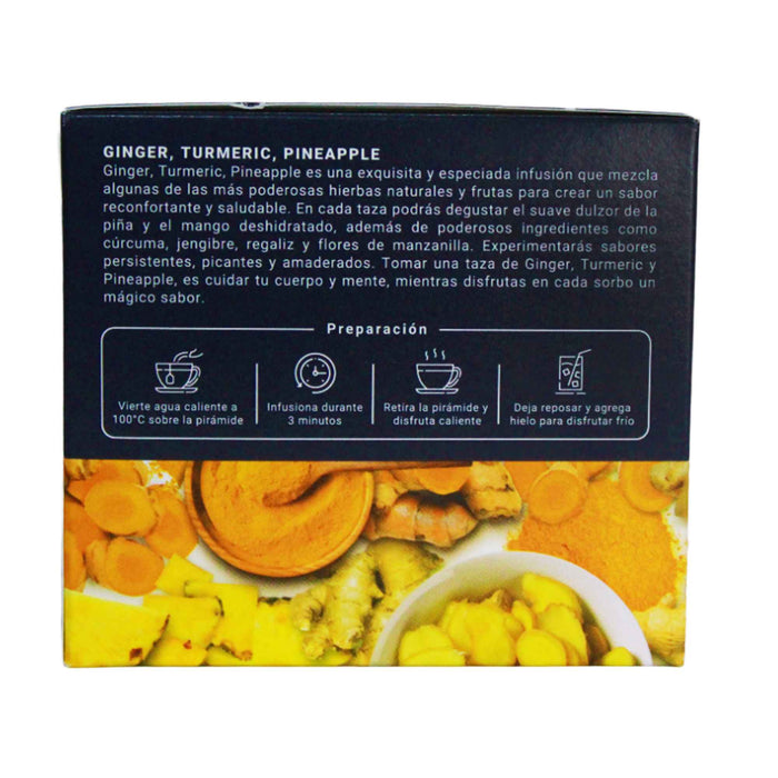 Té Bitaco Herbal Ginger Turmeric Pineapple X 10 Unidades