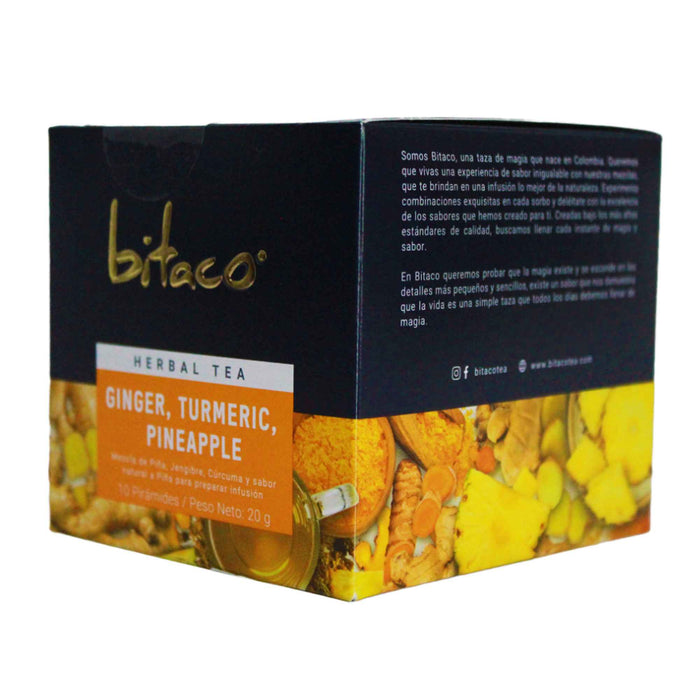 Té Bitaco Herbal Ginger Turmeric Pineapple X 10 Unidades