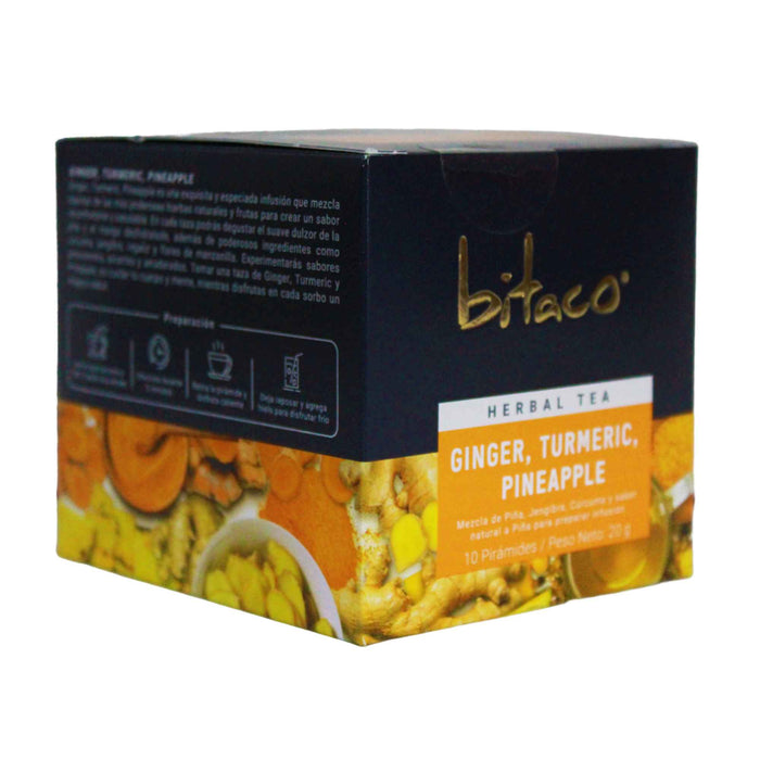 Té Bitaco Herbal Ginger Turmeric Pineapple X 10 Unidades