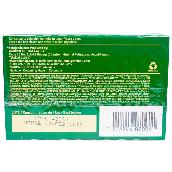 Té Hindú Verde Clásico X 20 Unidades