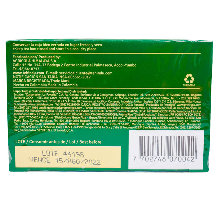 Té Hindú Verde Con Piña X 20 Unidades