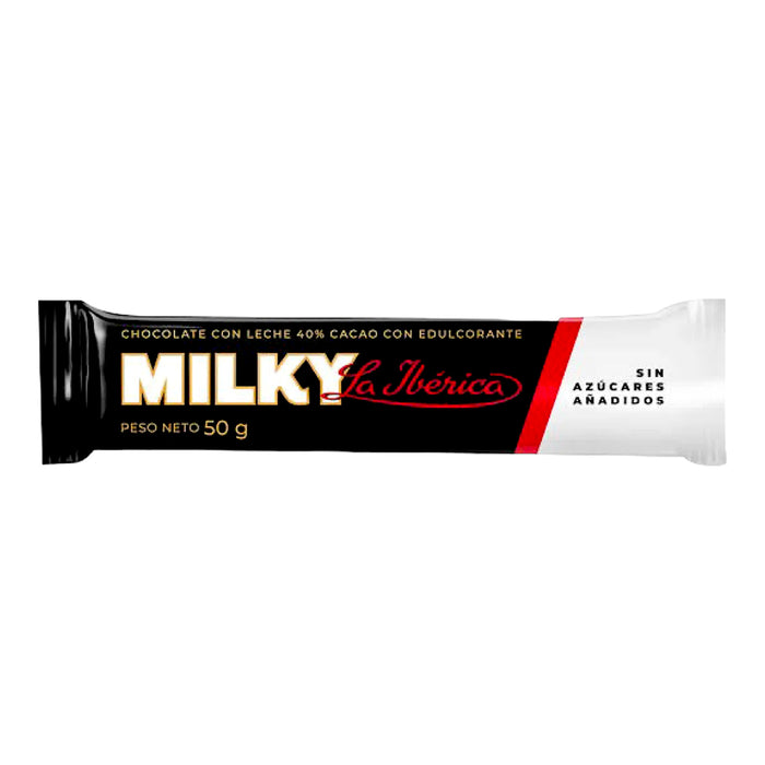 Barra Milky La Iberica Cacao Sin Azucar X 50G