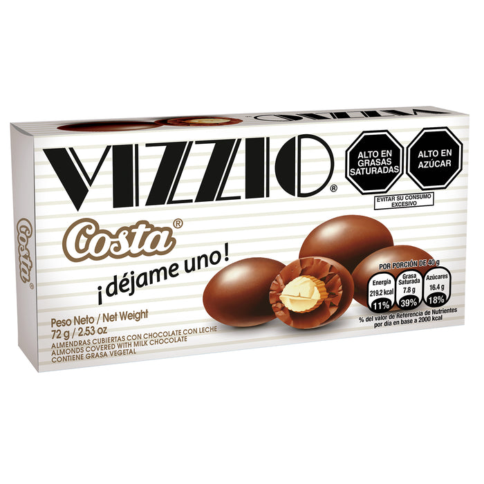 Costa Vizzio Chocolate Con Leche Y Con Almendras X 72G