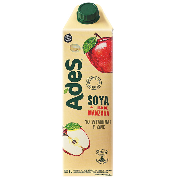 Ades Soya Manzana Sin Gluten X 1 L