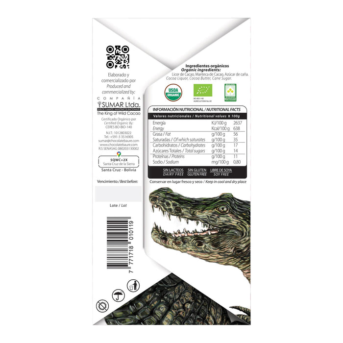 Chocolate Baure Wild Beni Extra Dark 86% Cacao X 70G