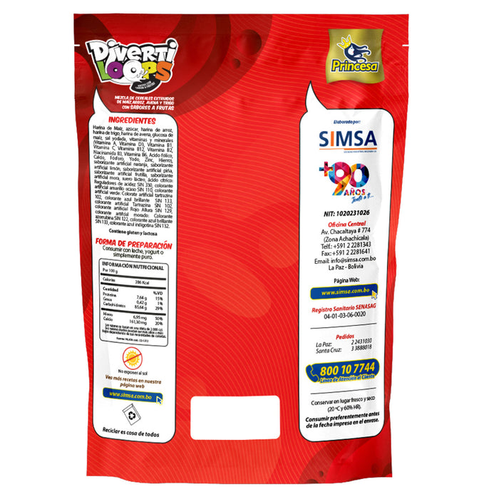 Cereal Divertiloops Sabor Frutas Bolsa X 720G