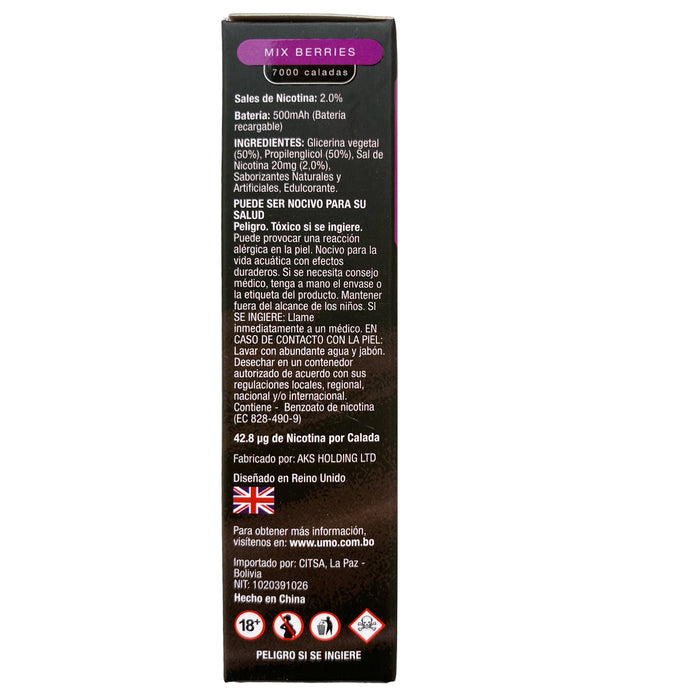 Umo Mesh Coil Mix Berries Vape 7000 Puff