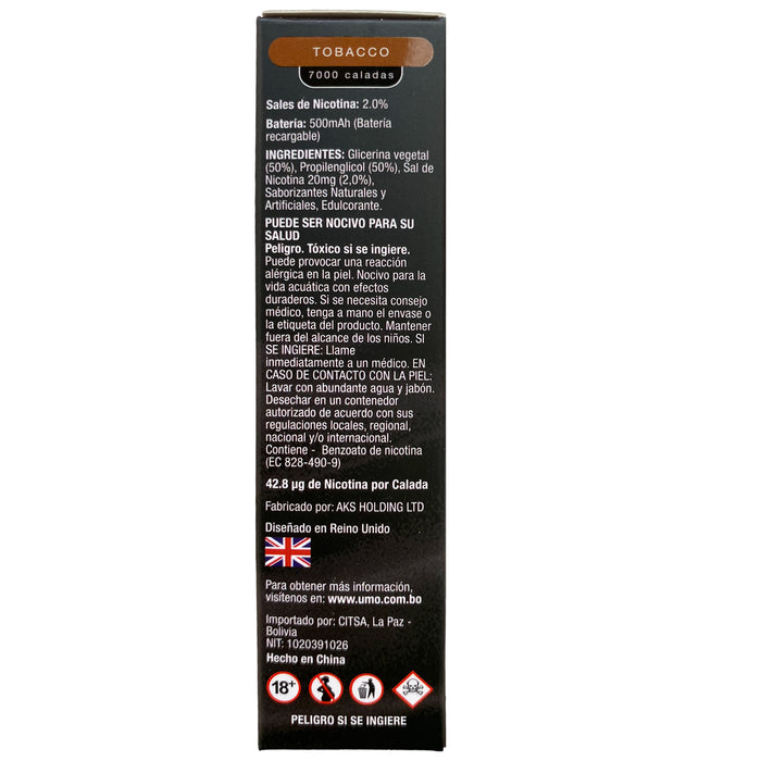 Umo Mesh Coil Tobacco Vape 7000 Puff