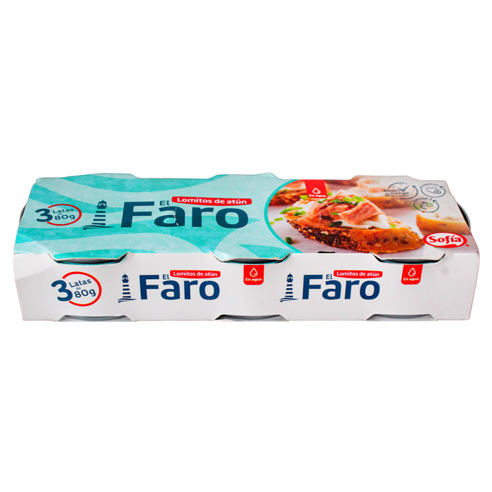 Lomito De Atún Sofía El Faro En Agua Pack 80G X 3 Unidades