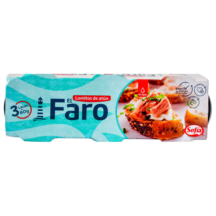 Lomito De Atún Sofía El Faro En Agua Pack 80G X 3 Unidades