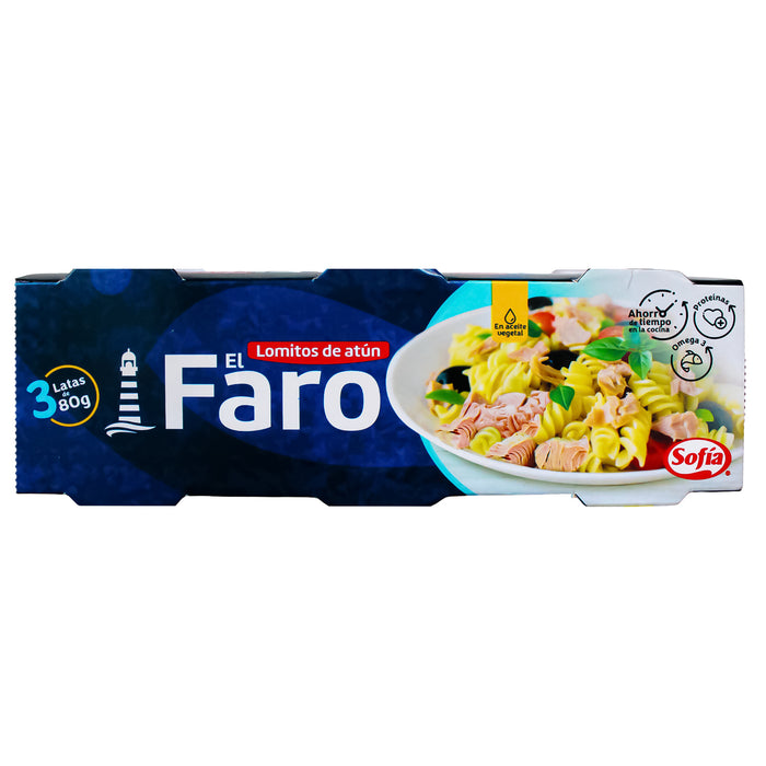 Lomito De Atún Sofía El Faro En Aceite Vegetal Pack 80G X 3 Unidades