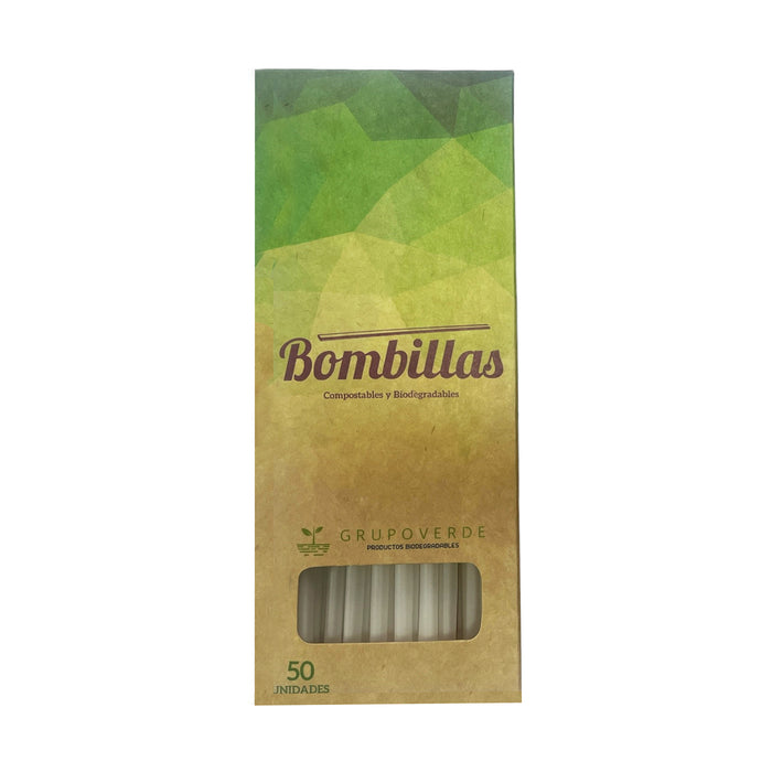 Bombillas Grupo Verde Biodegradables X 50 Unidades