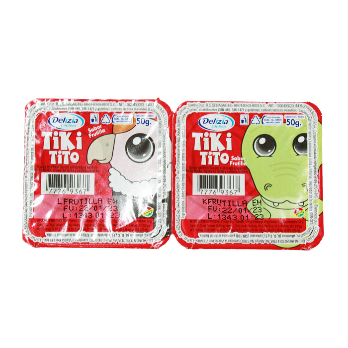 Delizia Yogurt Tiki Tito Yogurt Sabor Frutilla X 50G