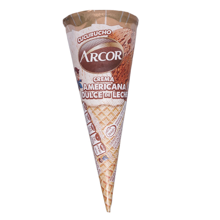 Arcor Cono Crema Americana Y Dulce De Leche X 80G