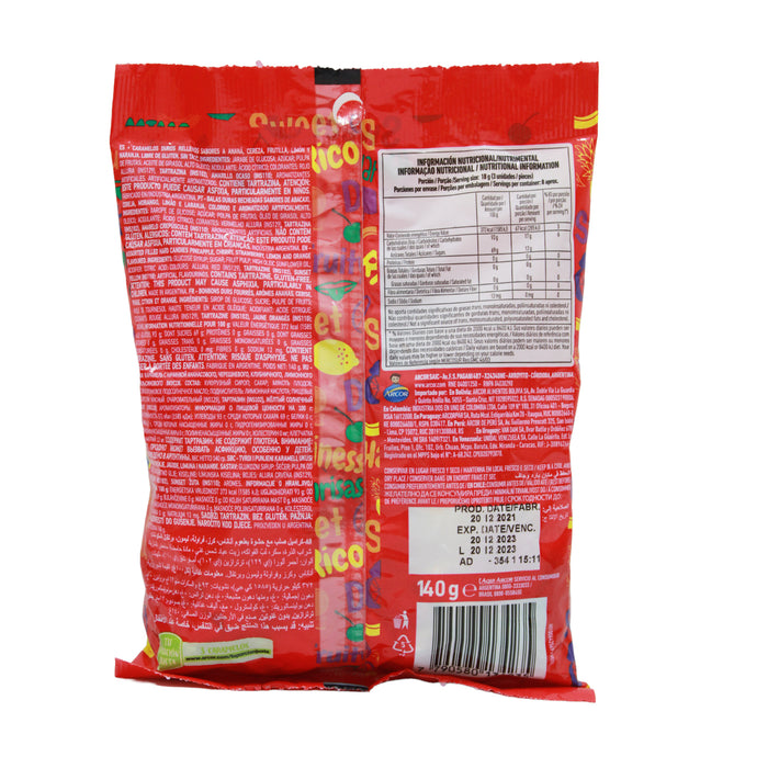 Arcor Caramelos Frutales Rellenos X 140G