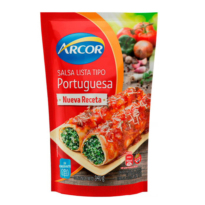 Arcor Salsa Lista Tipo Portuguesa Sin Gluten X 340G