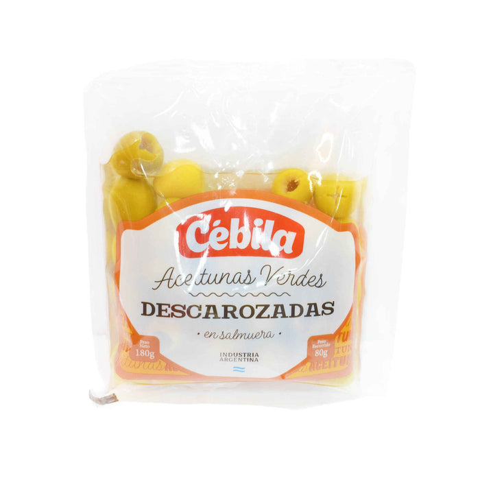 Aceitunas Cébila Verdes Descarozadas En Salmuera X 180G