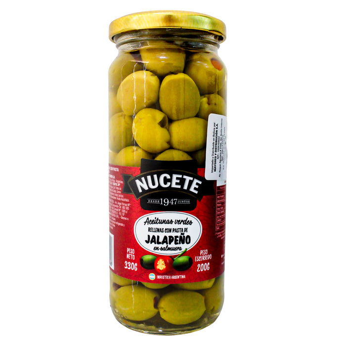 Aceitunas Verdes Nucete Rellenas Jalapeño X 330G