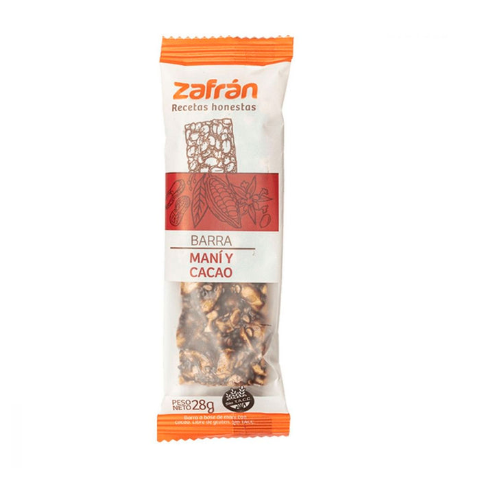 Zafran barras mani y cacao x 28gr