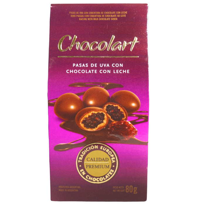 Chocolart Pasas De Uva Con Chocolate Con Leche X 80G