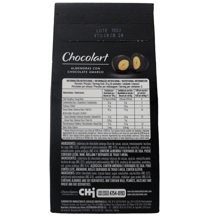 Chocolart Almendras Con Chocolate Amargo X 80G