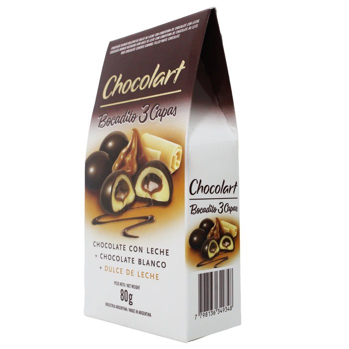 Chocolart Bocaditos 3 Capas Chocolate Y Leche X 80G