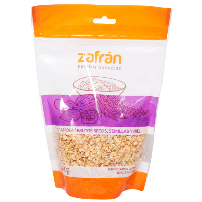 Zafran granola frutos secos semillas y miel x 240gr