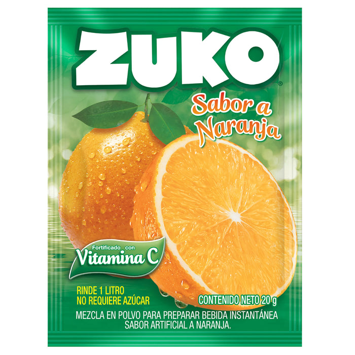 Zuko Polvo Para Bebida Instantanea Sabor Naranja X 20G