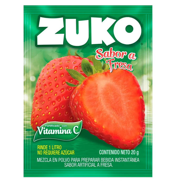 Zuko Polvo Para Bebida Instantanea Sabor Fresa X 20G