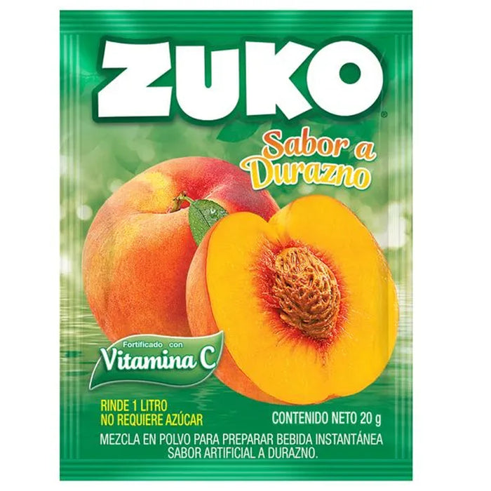Zuko Polvo Para Bebida Instantanea Sabor Durazno X 20G