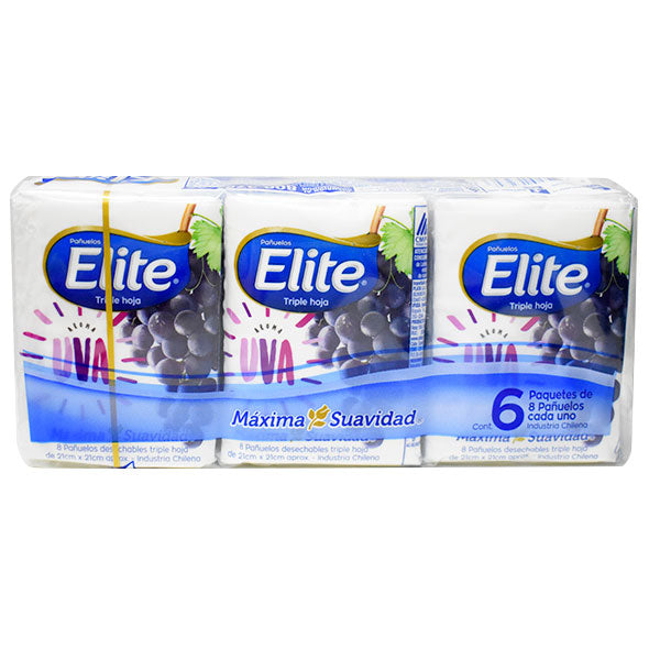 Elite Pañuelo De Bolsillo Triple Hoja Surtido X 8 Unidades