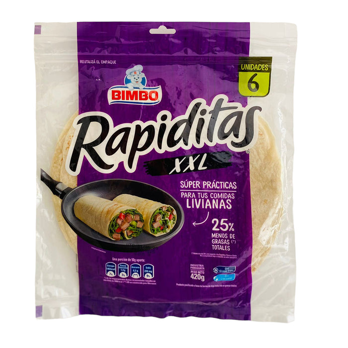 Bimbo Tortillas Rapidas Xxl 420G X 10 Unidades