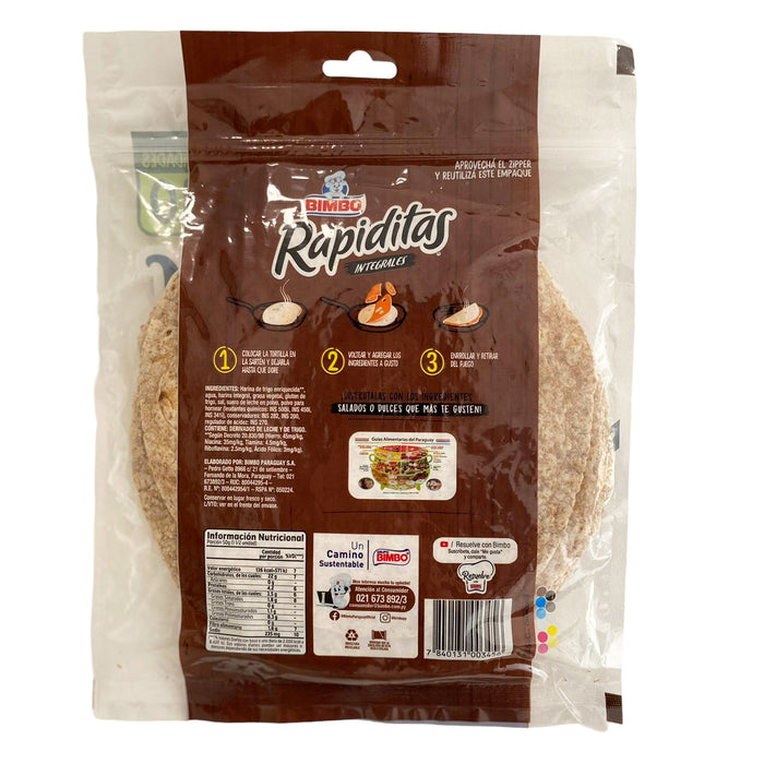 Bimbo Tortillas Rapiditas Integrales X 310G